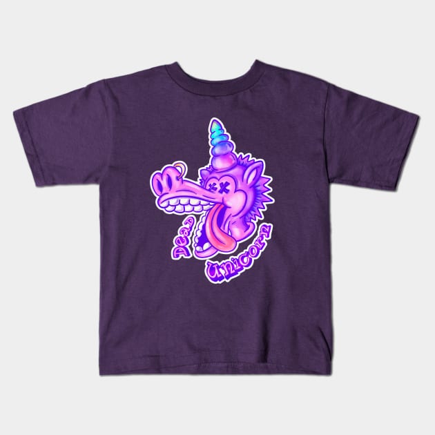 Dead Unicorn Kids T-Shirt by Sasshhaaaart